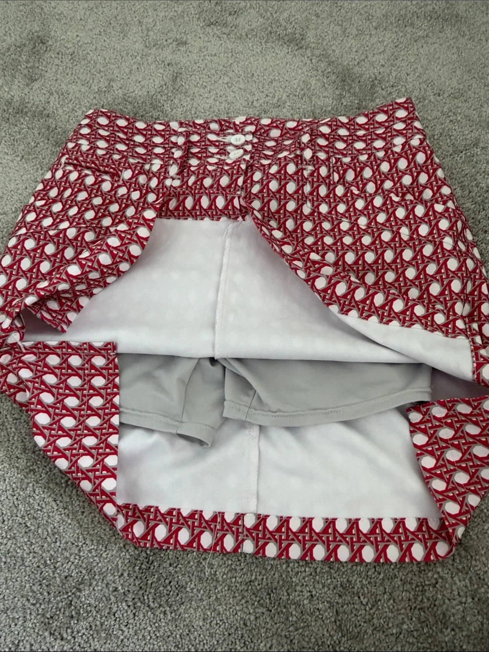 Red Patterned golf skort - Picture 5 of 5